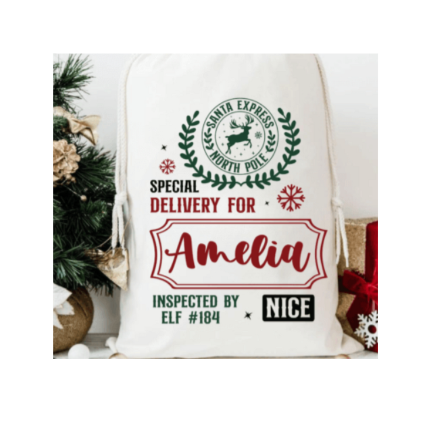 Saco de Papá Noel/festivo personalizado