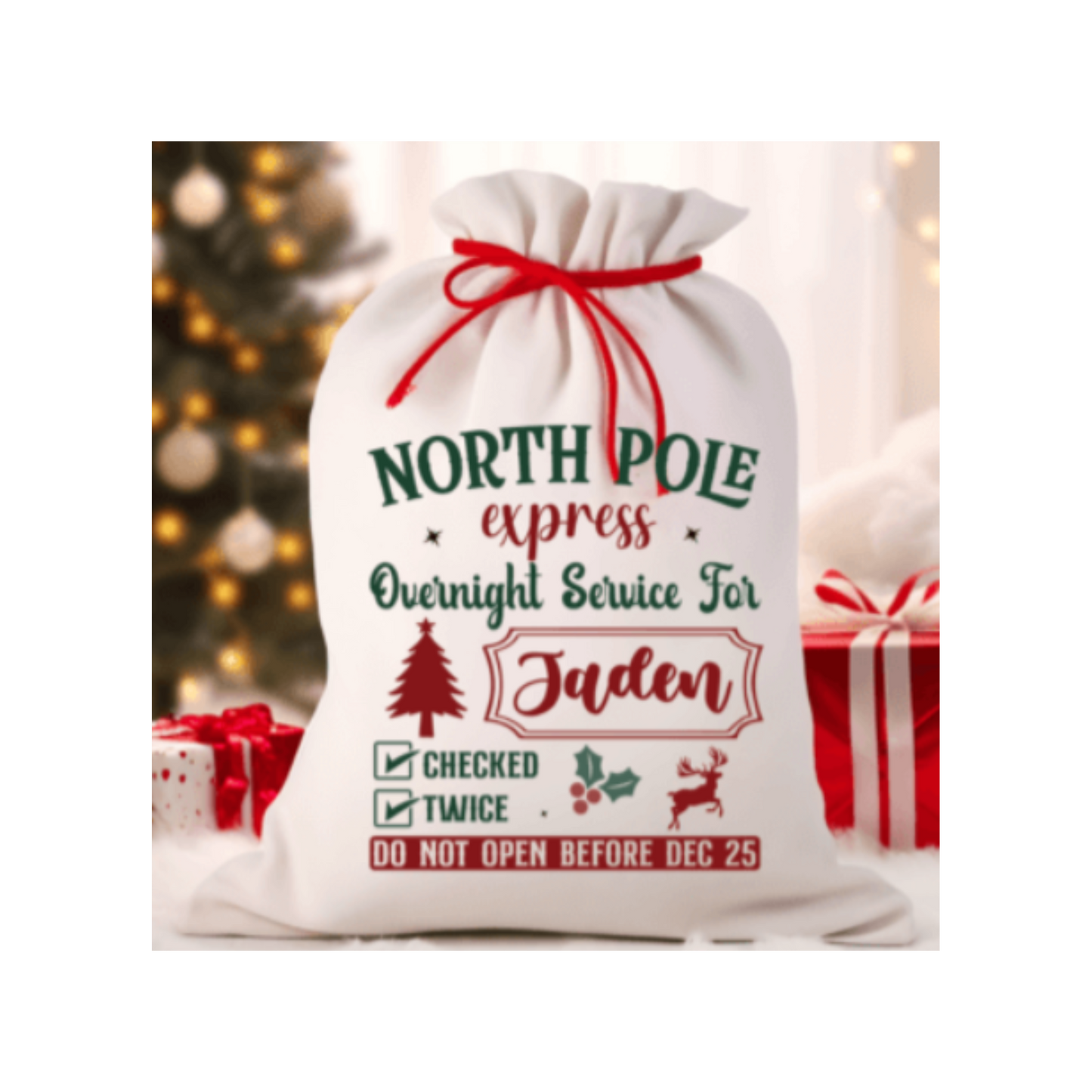 Saco de Papá Noel/festivo personalizado