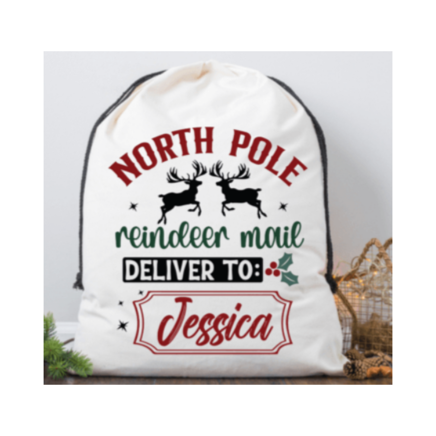 Saco de Papá Noel/festivo personalizado