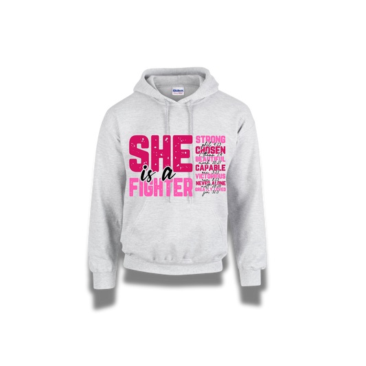 Breast Cancer Hoodie- She is a fighter